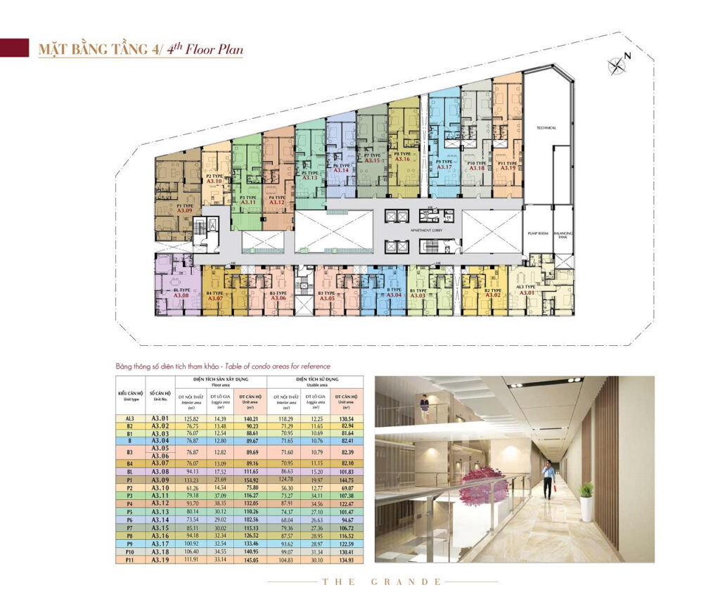 Mặt bằng tầng 4 Midtown M5 (The Grand)