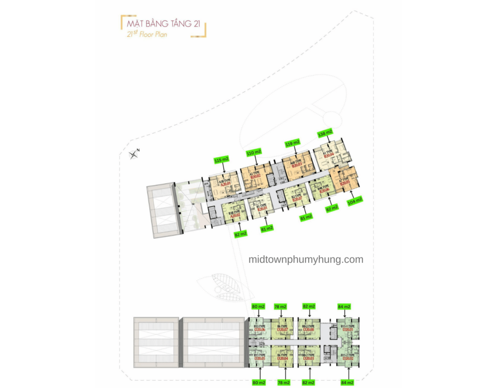 Mặt bằng tầng 21 M7 Midtown