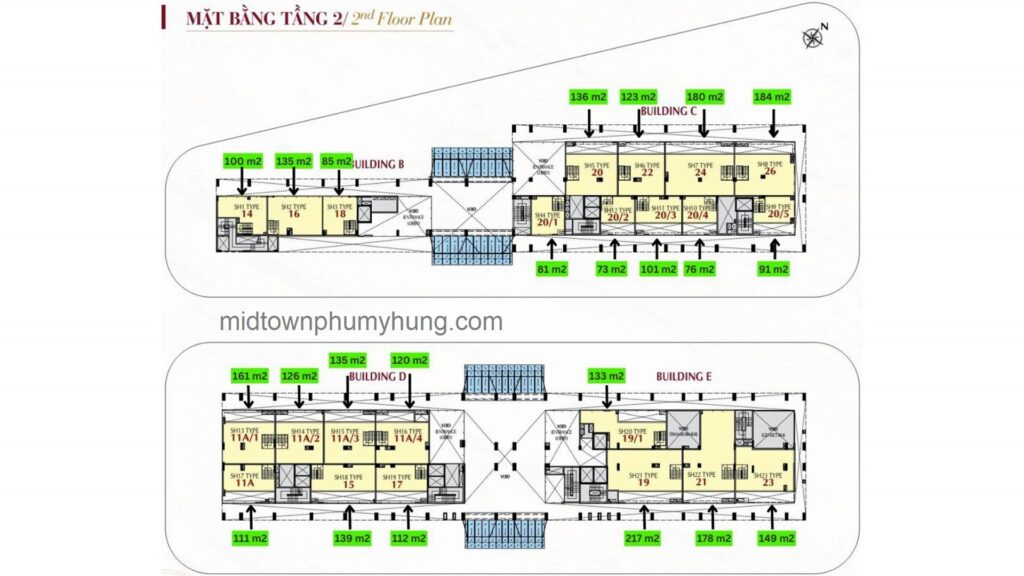 Mặt bằng tầng 2 M6 Midtown