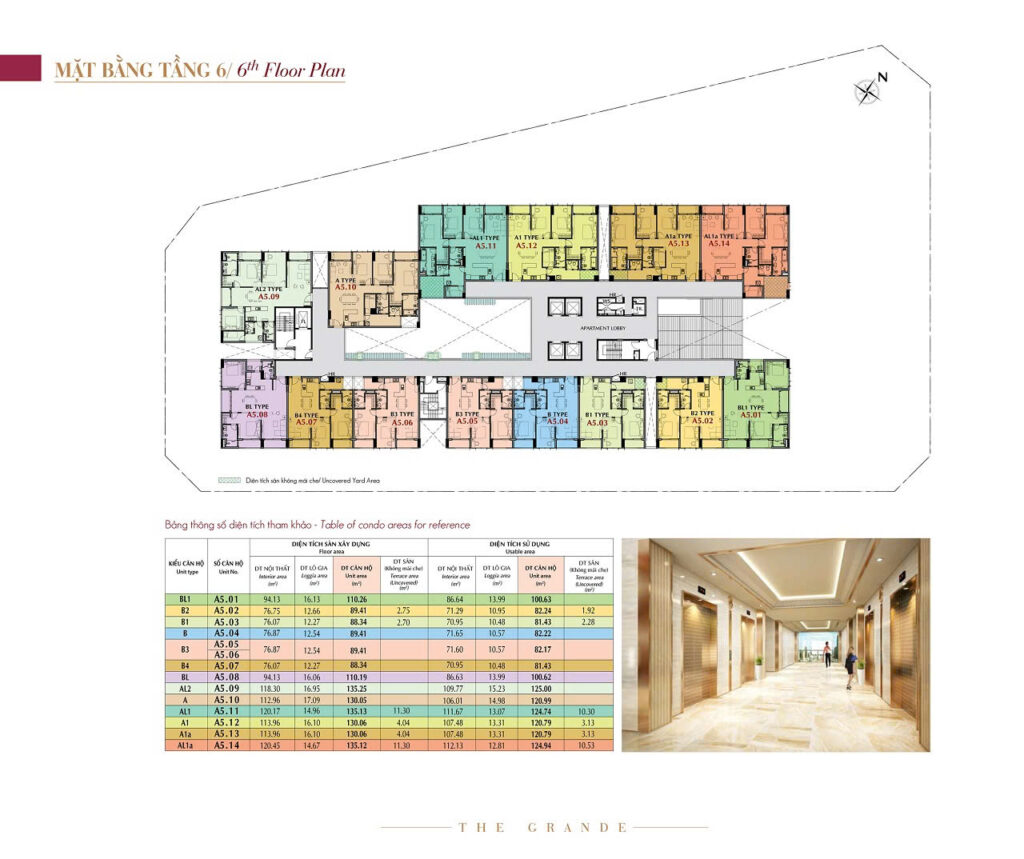 Mặt bằng tầng 6 Midtown M5 (The Grand)