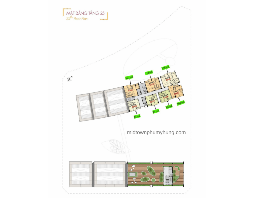 Mặt bằng tầng 25 M7 Midtown