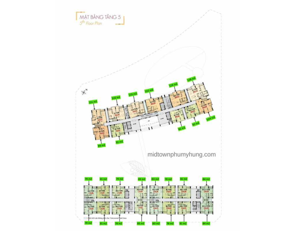 Mặt bằng tầng 5 M7 Midtown