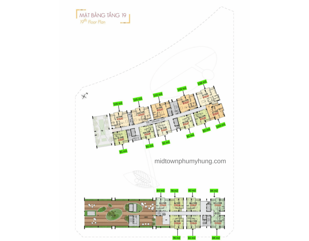 Mặt bằng tầng 19 M7 Midtown