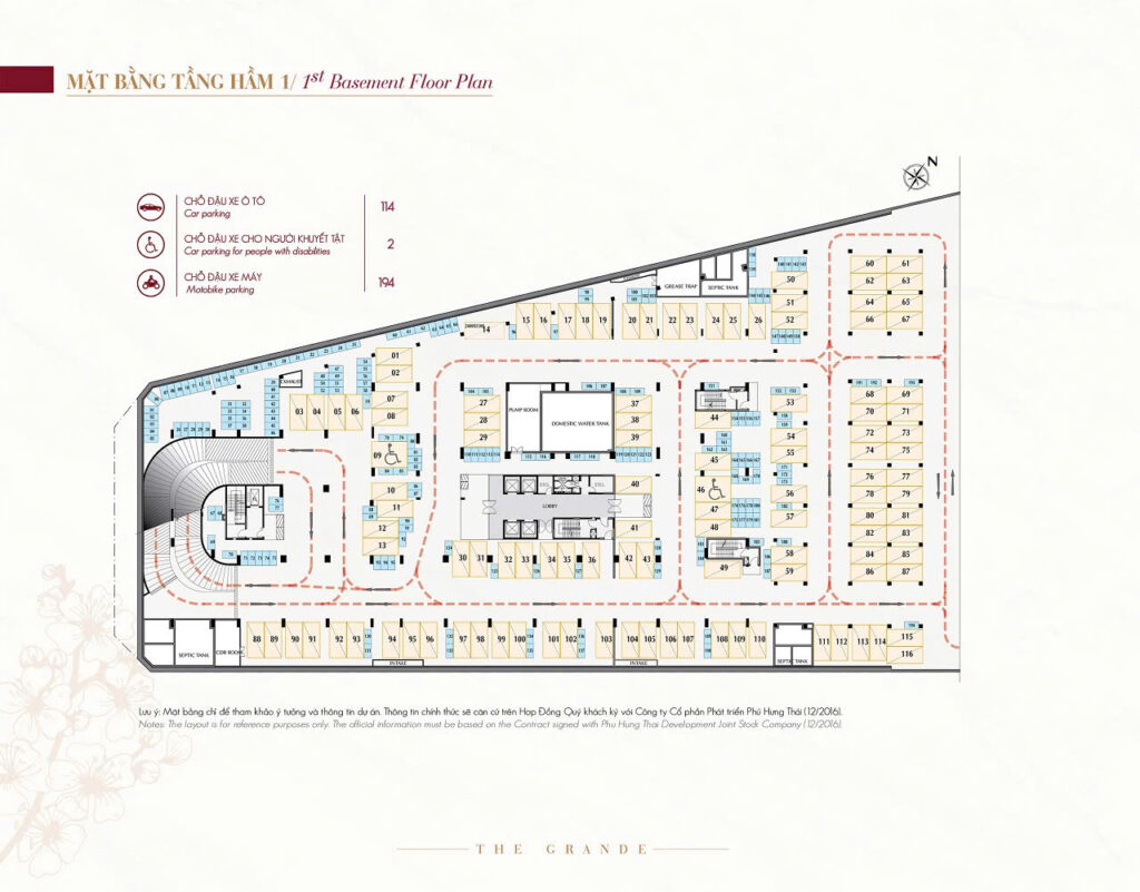 Mặt bằng tầng hầm Midtown M5 (The Grand)