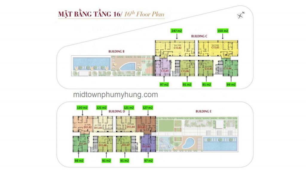 Mặt bằng tầng 16 M6 Midtown