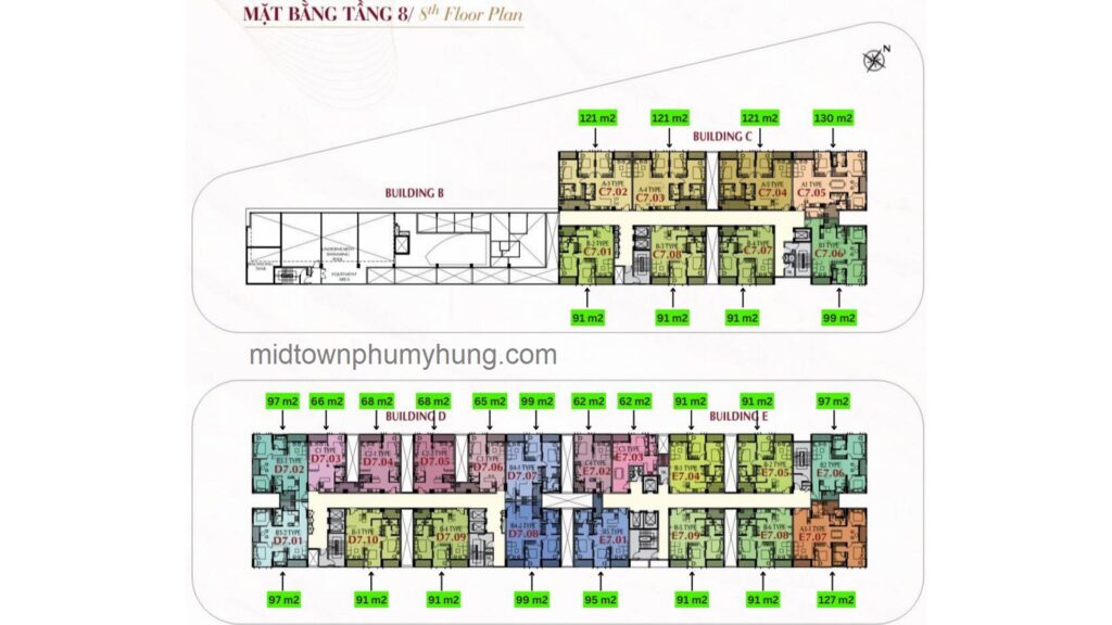 Mặt bằng tầng 8 M6 Midtown