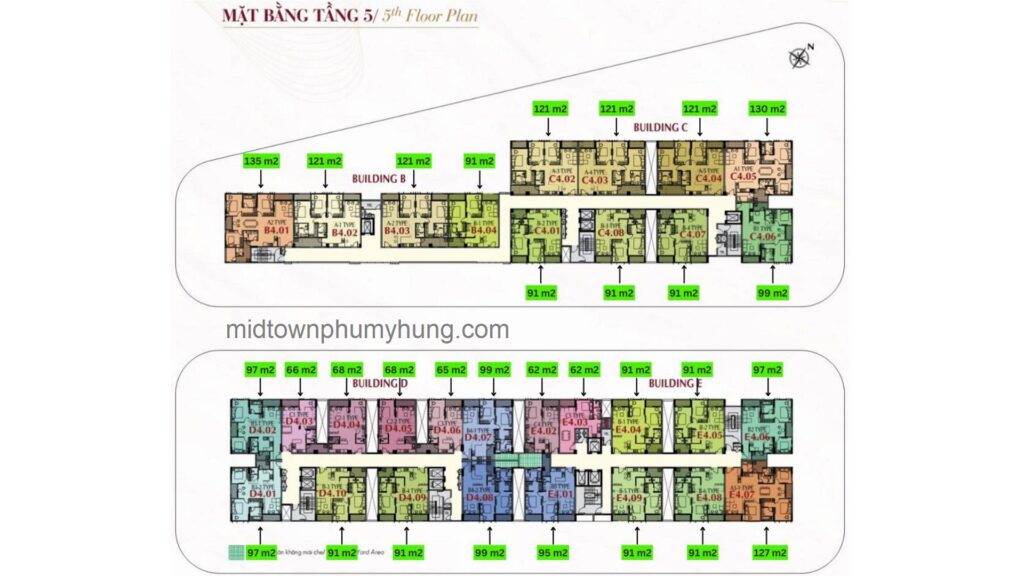 Mặt bằng tầng 5 M6 Midtown