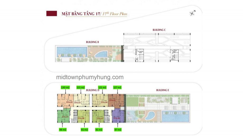 Mặt bằng tầng 17 M6 Midtown