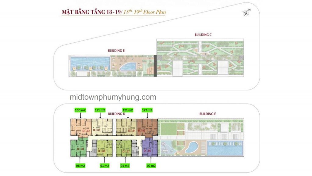 Mặt bằng tầng 18 đến 19 M6 Midtown