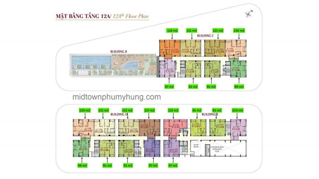 Mặt bằng tầng 12A M6 Midtown