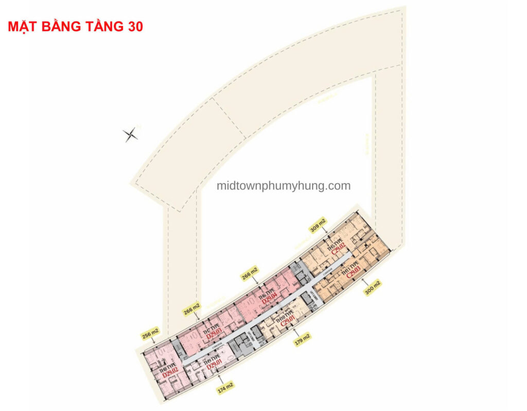 Mặt bằng Midtown M8A Tầng 30